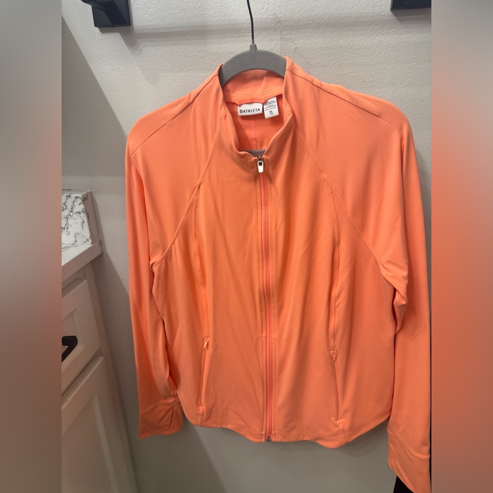 Athleta Full Zip- pretty orange sherbet